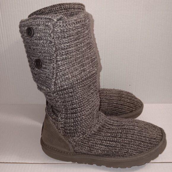 WOMEN'S UGG CARDY SWEATER BOOTS GRAY SIZE 8 - Picture 8 of 13